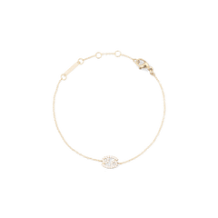 Daniel Wellington Crystal Zodiac Chain Bracelet Goldの全体像。白い背景に、ゴールドの細身チェーンが円を描くように配置され、中央にはかに座のモチーフをあしらったクリスタルペンダントがあしらわれています。アジャスターリングとロブスタークラスプも確認できます。
