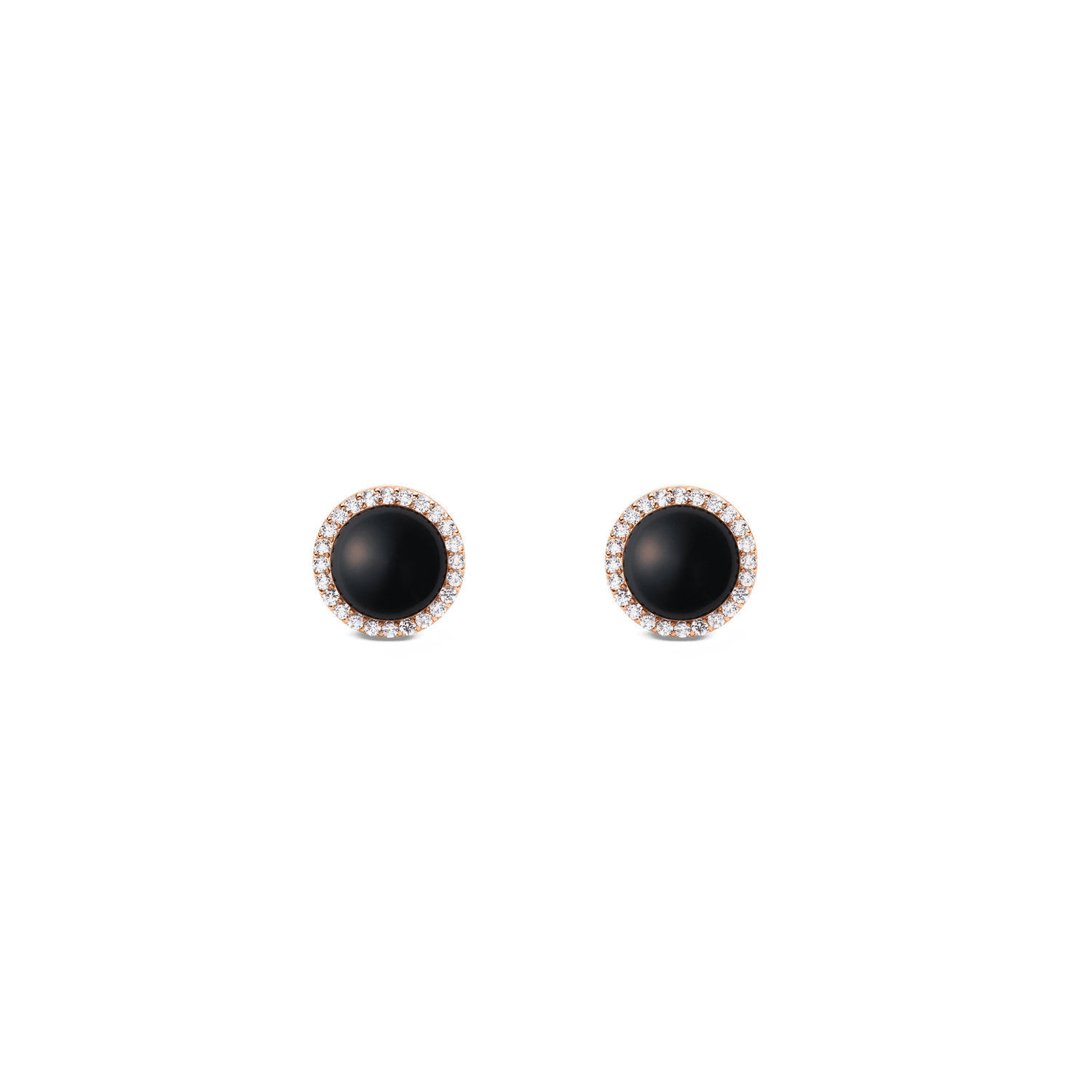 Audrey Earrings Black Agathe Rose Gold