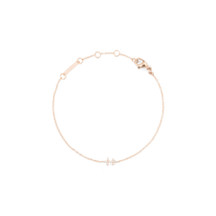 てんびん座のクリスタルモチーフをあしらったCrystal Zodiac Chain Bracelet Rose Goldの全体画像です。白い背景にローズゴールドのチェーンを丸く広げ、下部中央には小さな天秤のシンボルが繊細に輝いています。