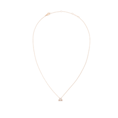 Daniel Wellington Crystal Zodiac Chain Necklace Rose Goldのみずがめ座モデルの全体像。白い背景に、ローズゴールドの細いチェーンが自然なカーブを描き、クリスタルをあしらったみずがめ座のペンダントトップが中央下部に配置されています。