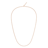 ダニエルウェリントンのCharms Snake Necklace ローズゴールド全体像。細身のスネークチェーンがループ状に広がり、スライド式の留め具とトグルクラスプが確認できます。