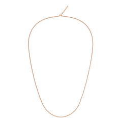 ダニエルウェリントンのCharms Snake Necklace ローズゴールド全体像。細身のスネークチェーンがループ状に広がり、スライド式の留め具とトグルクラスプが確認できます。