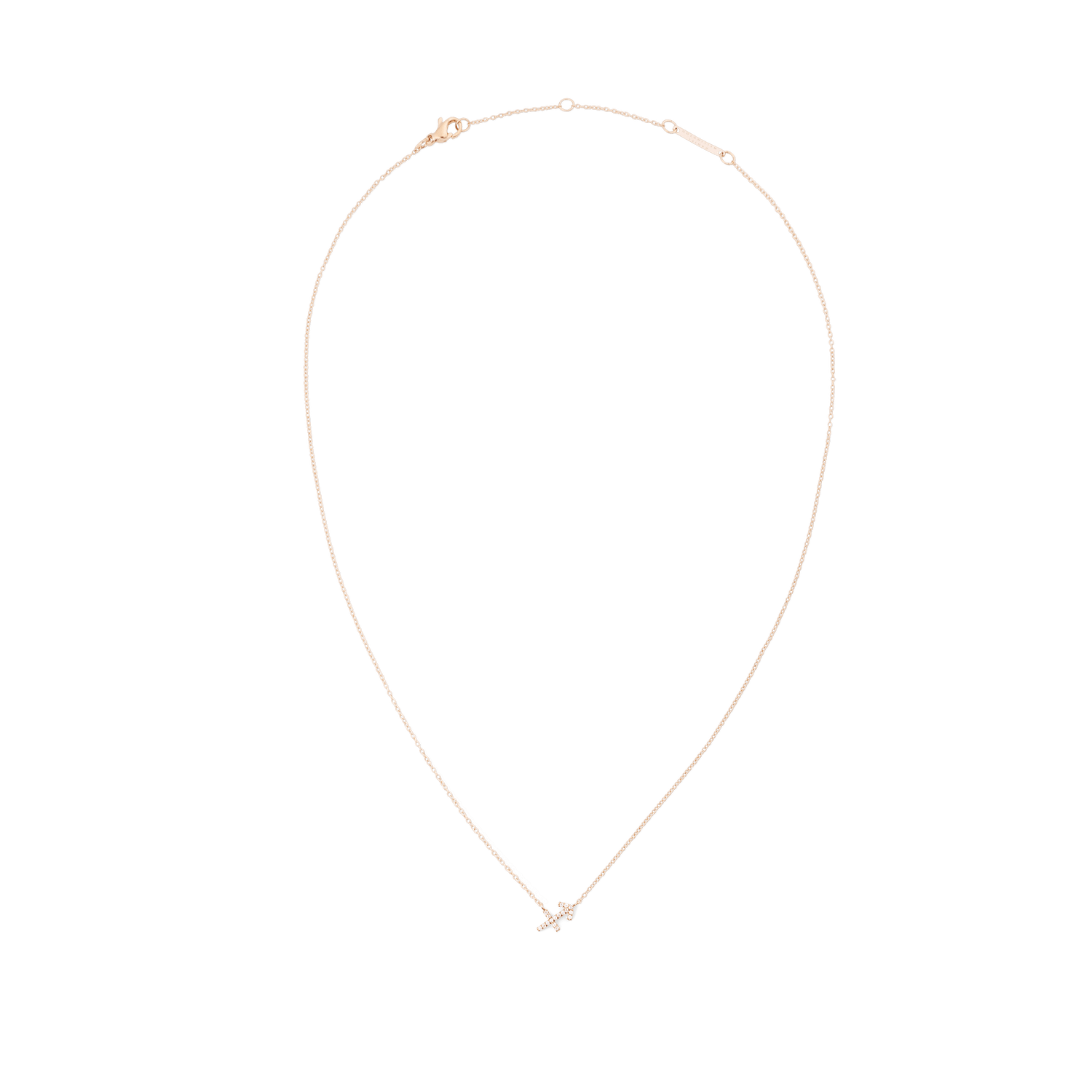 Crystal Zodiac Chain Necklace Rose Gold