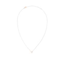 牡羊座モチーフのCrystal Zodiac Chain Necklace Goldを上から全体が見える角度で撮影した商品写真です。ゴールドの細いチェーンが楕円形に広がり、中央下部にはクリスタルでデザインされた牡羊座のペンダントが配置されています。