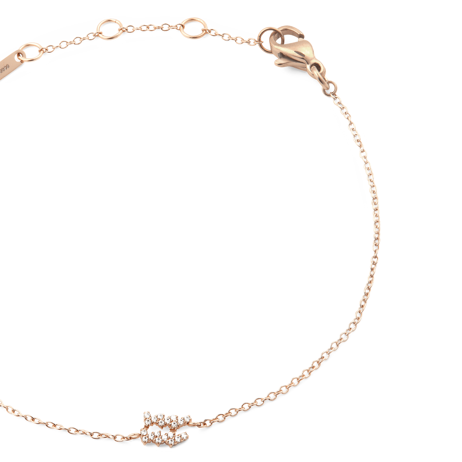 Crystal Zodiac Chain Bracelet Rose Gold