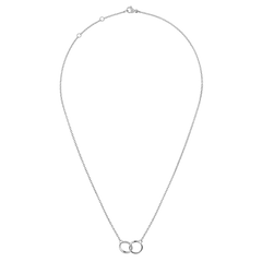 ダニエルウェリントン Classic Lumine Unity Silver ネックレスを白背景で撮影した商品画像です。チェーン全体のシルエットやロブスタークラスプ、アジャスター部分がはっきりと確認でき、着用時の長さやバランスが分かる構図となっています。