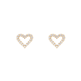 ダニエルウェリントンのMirelle Heart Earrings ゴールドピアス。ホワイトキュービックジルコニアがオープンハートの輪郭に沿ってセットされ、繊細な輝きを放つスタッドタイプです。
