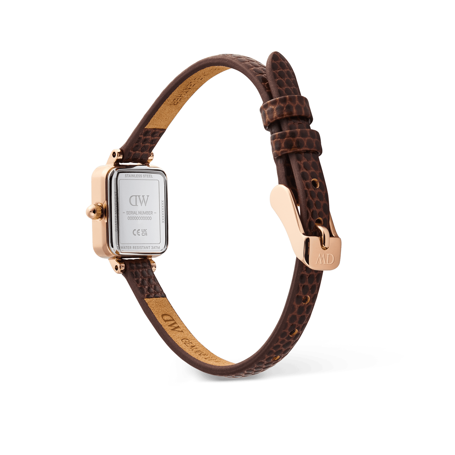 Quadro Mini Brown Lizard Padstow Rose Gold