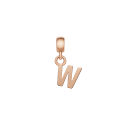 ダニエルウェリントンのレターチャーム「W」ローズゴールド。3つの頂点が描き出す立体感のあるシルエットに、ポリッシュ加工のローズゴールドが上品な輝きを放ちます。ベイル部分から自然になじむ吊り下げデザインです。