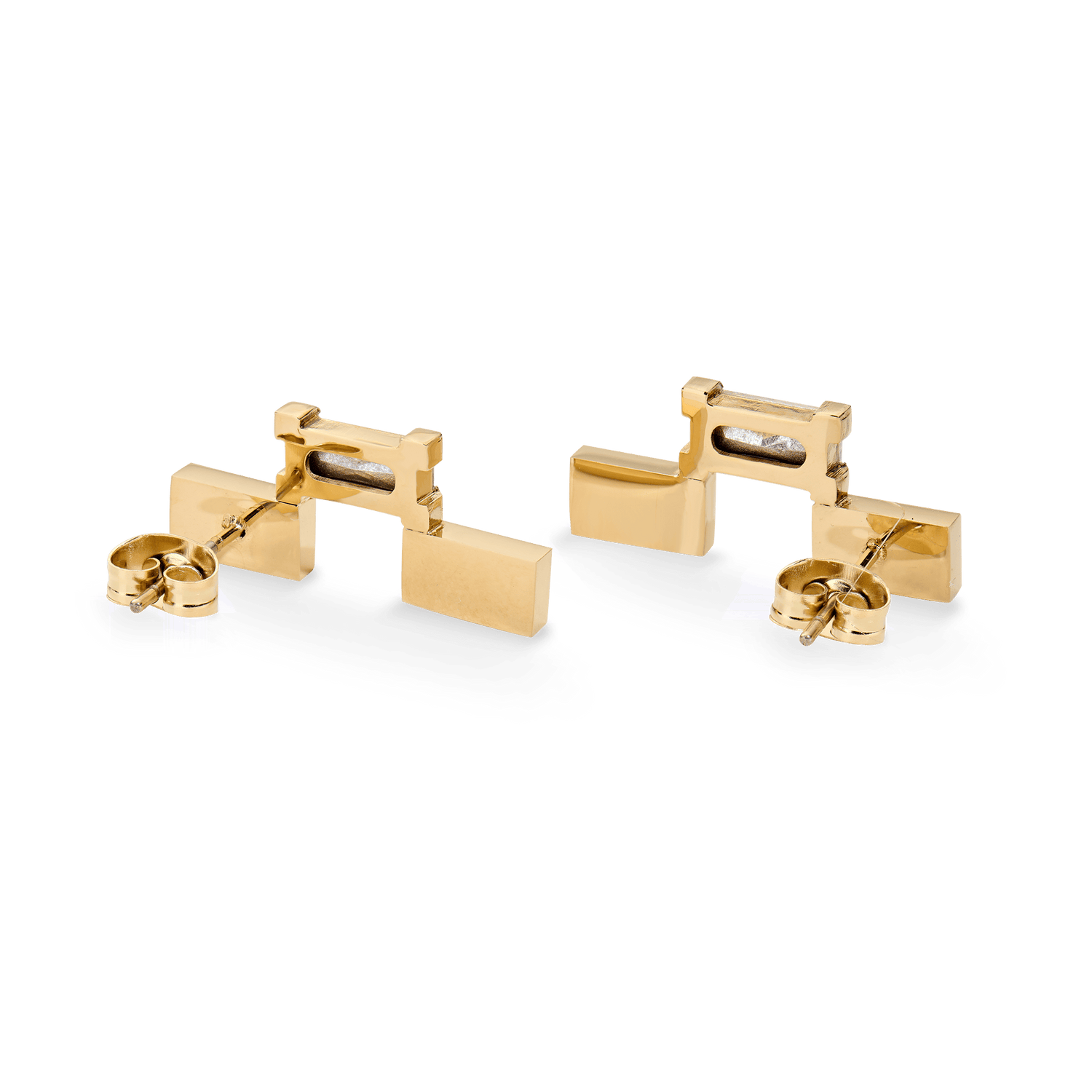 Bric Earrings Crystal Gold
