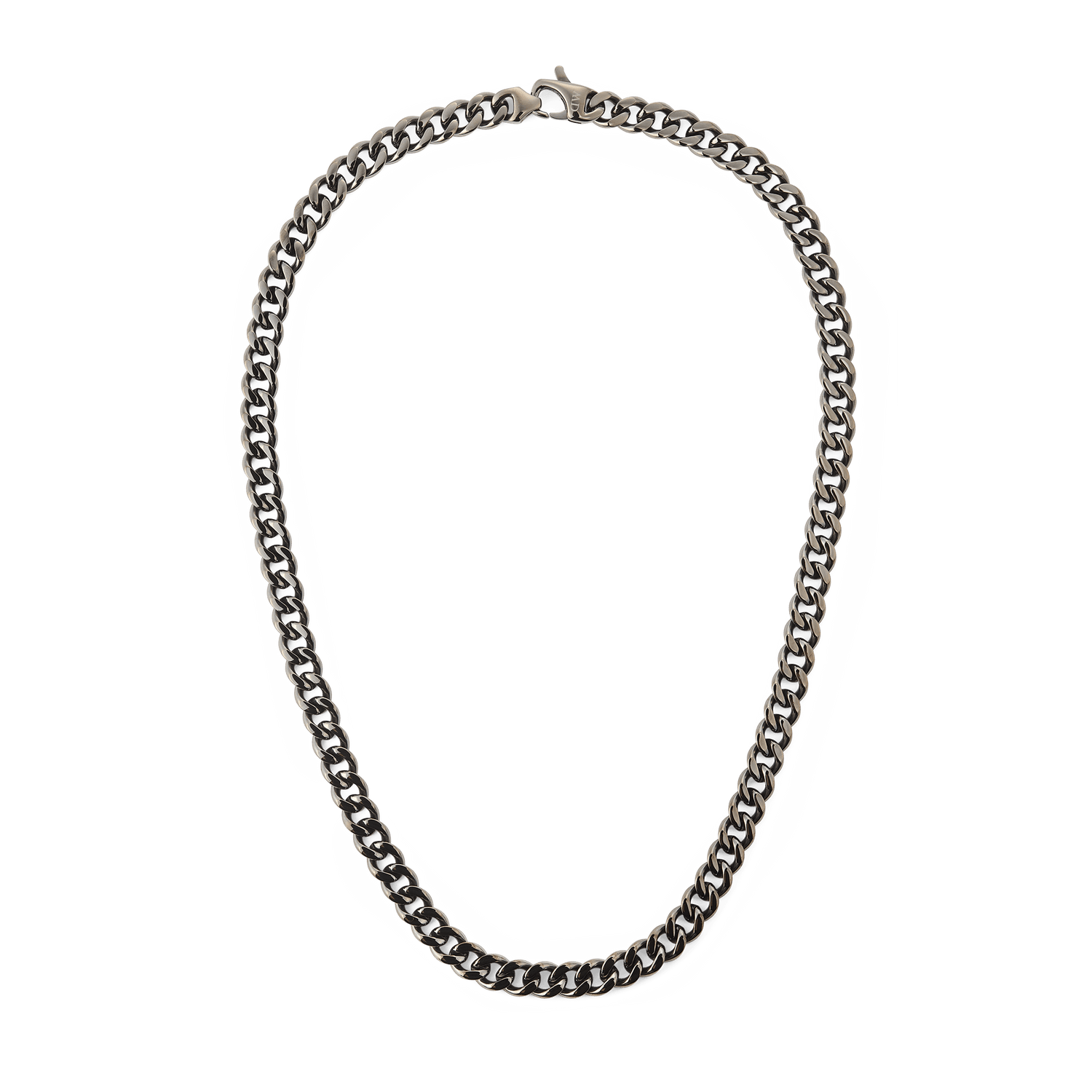Ellipse Cuban Chain Necklace Graphite