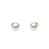 ダニエルウェリントンのパールスタッドピアス ローズゴールドの商品画像。ホワイトパールとローズゴールドのバタフライキャッチが映える、ミニマルなデザインのスタッドピアスです。白背景で撮影しています。