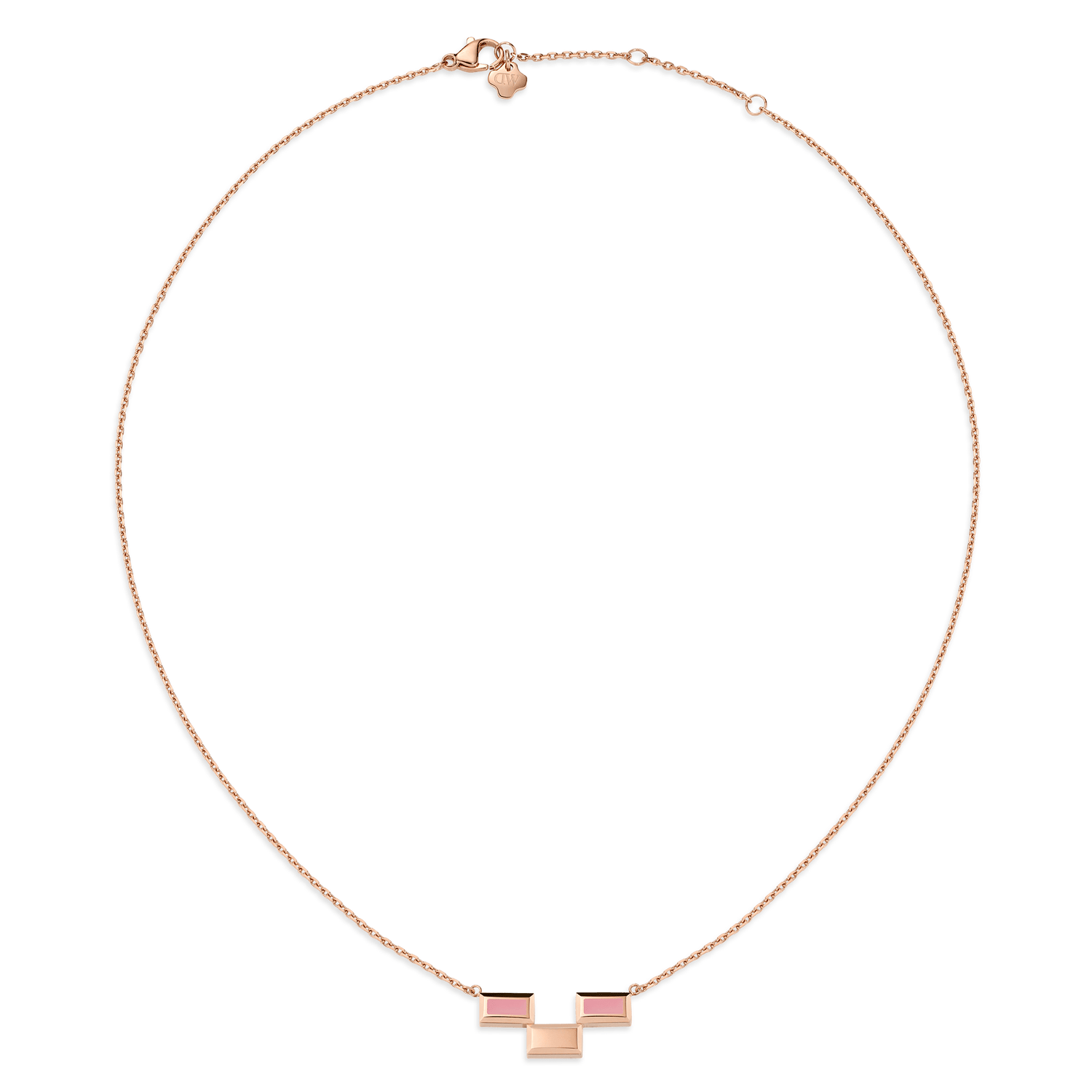 Bric Necklace Apricot Enamel Rose Gold