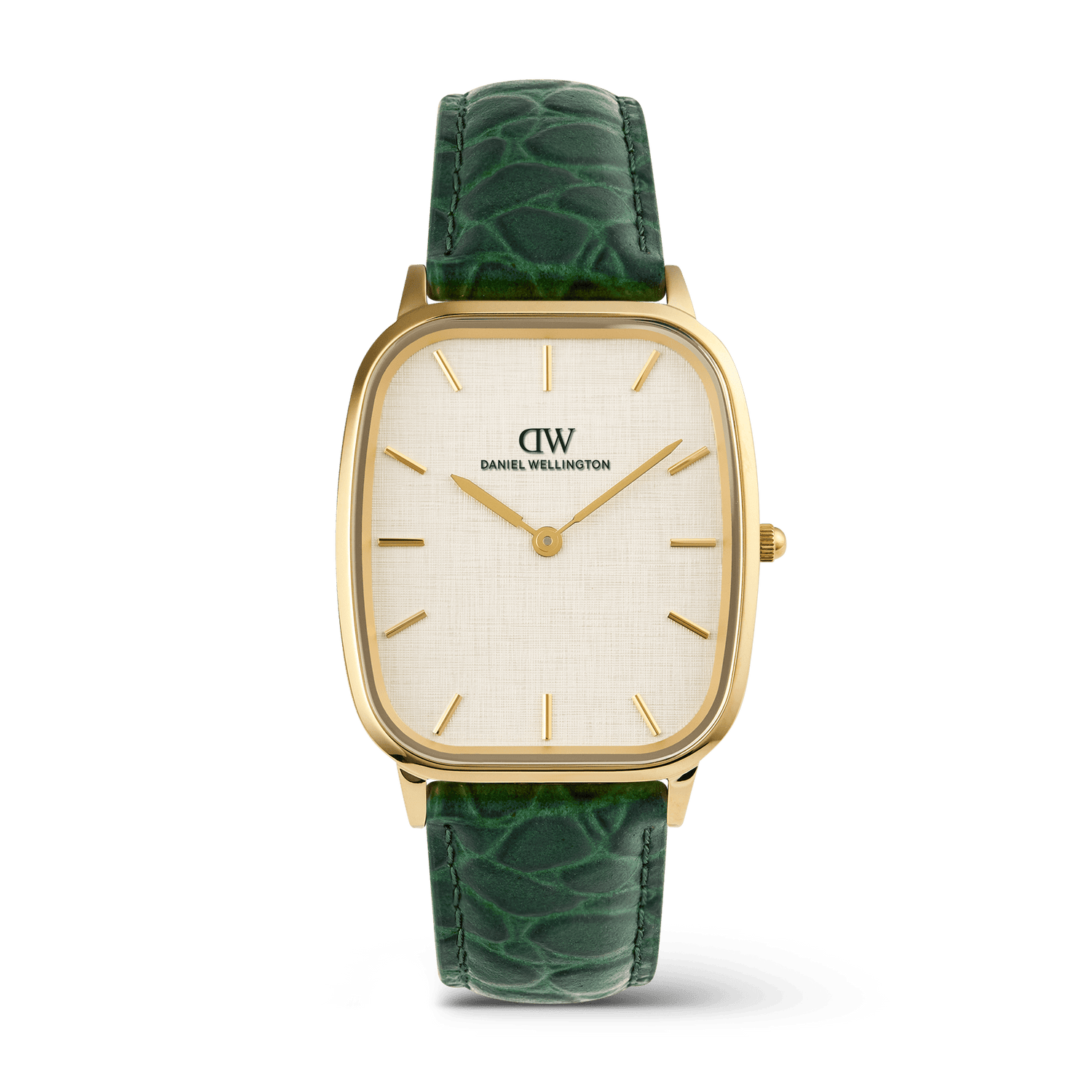 Marlon Green Croc Belly Linen Gold