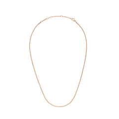 ダニエルウェリントン Twisted Chain Necklaceのローズゴールド全体像です。白背景にネックレスを広げた状態で、ツイストチェーンの細やかな編み目やロブスタークラスプ、アジャスターチェーンのディテールがご覧いただけます。
