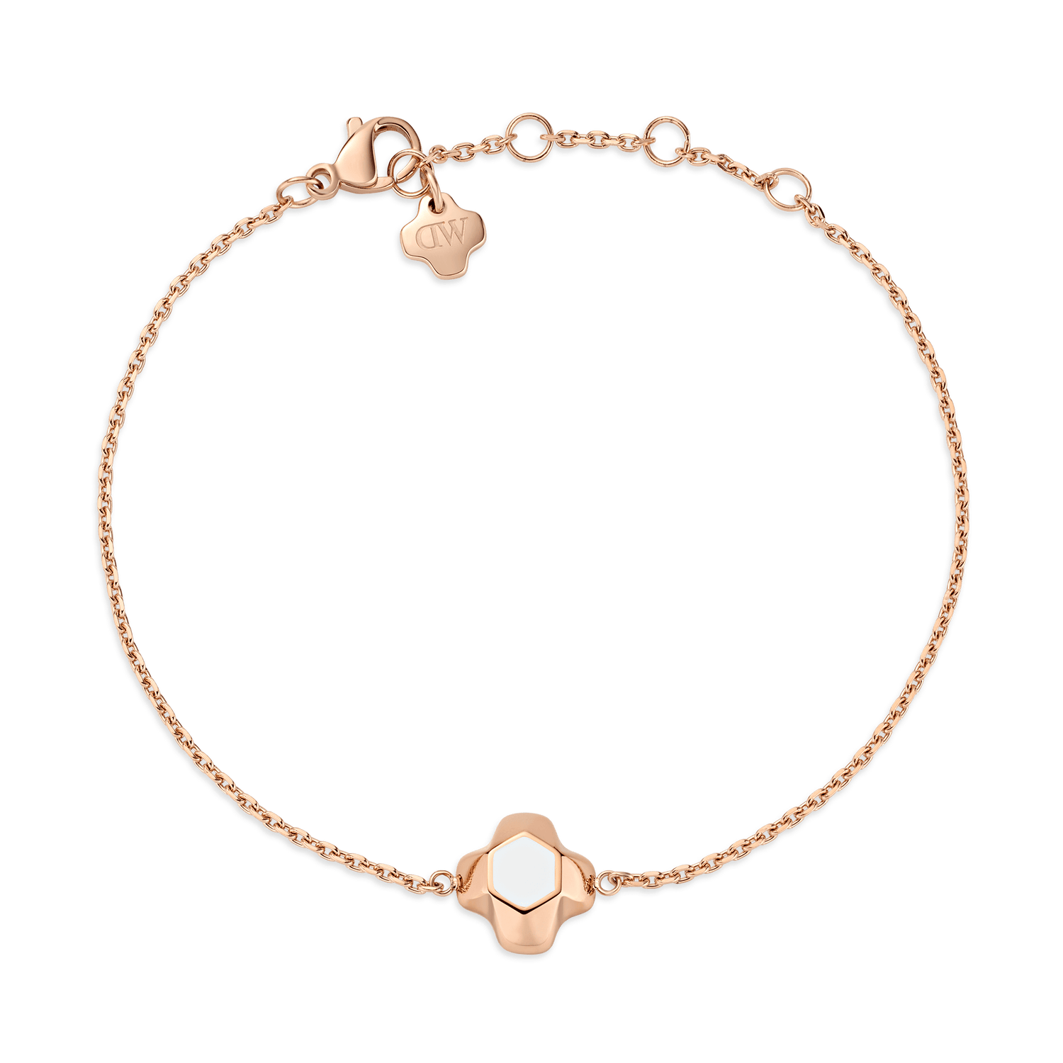 North Star Bracelet 1 Small White Enamel Rose Gold