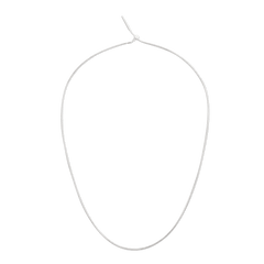 ダニエルウェリントンのCharms Snake Necklace S925スターリングシルバーです。スライド式留め具が付いた細身のスネークチェーンが、白い背景の上で優雅な曲線を描いています。