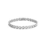 ダニエルウェリントンの3-Link Bracelet（シルバーカラー）の全体像。3連リンク構造のステンレススチール製ブレスレットが白い背景に置かれ、ポリッシュ加工された各リンクが光を反射しています。