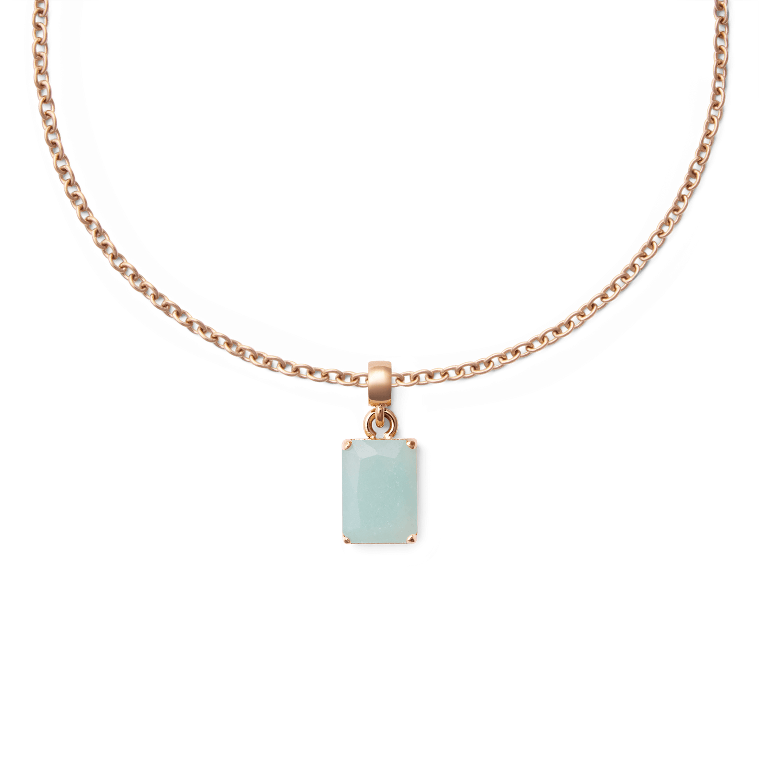 Amazonite Octagon Rose Gold Charm