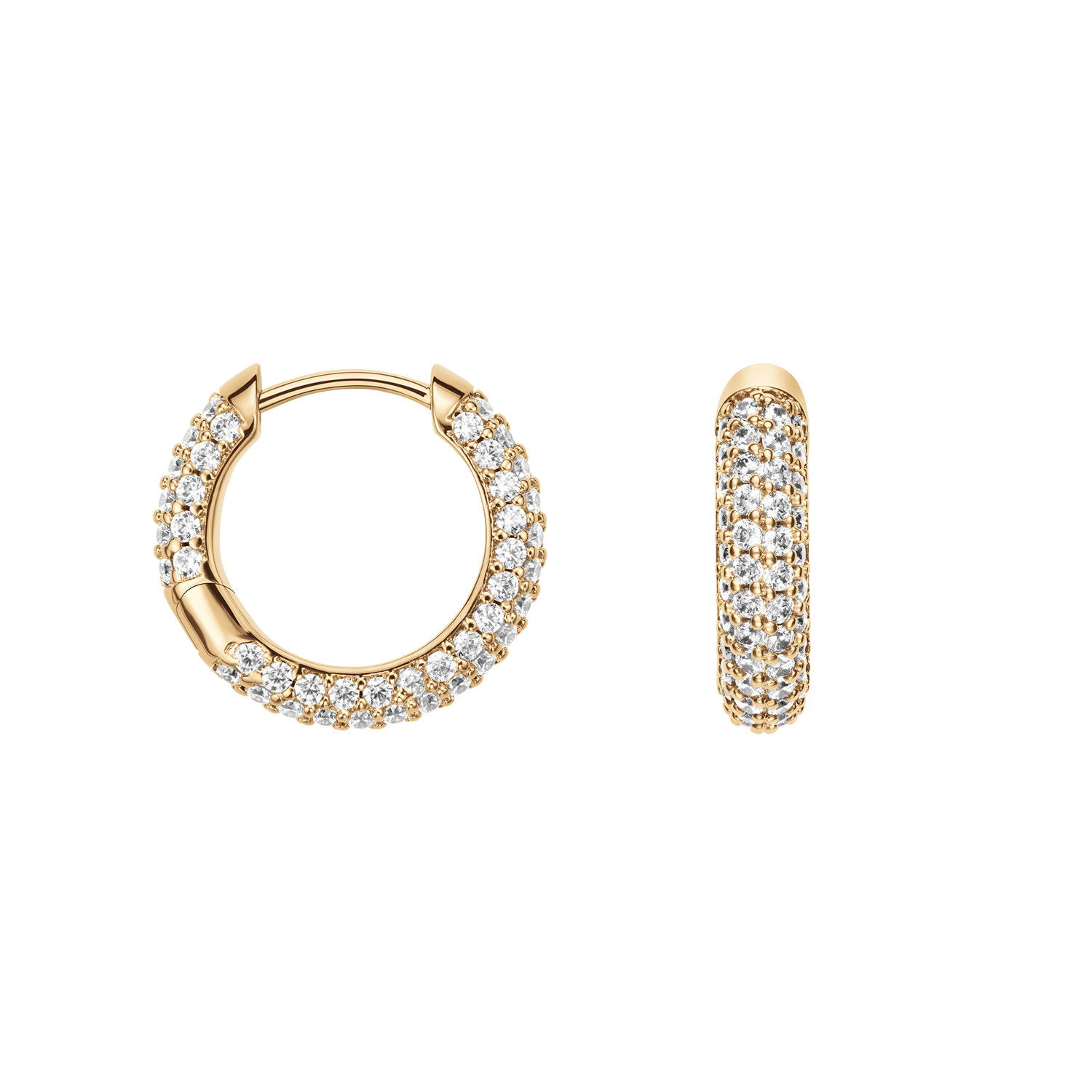 Pavé Crystal Earrings Gold