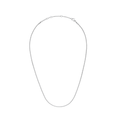 Daniel Wellington Twisted Chain Necklace Sの全体像。シルバートーンのツイストチェーンが輪を描くように広げられ、留め金やアジャスター部分もはっきりと確認できる白背景の商品写真です。