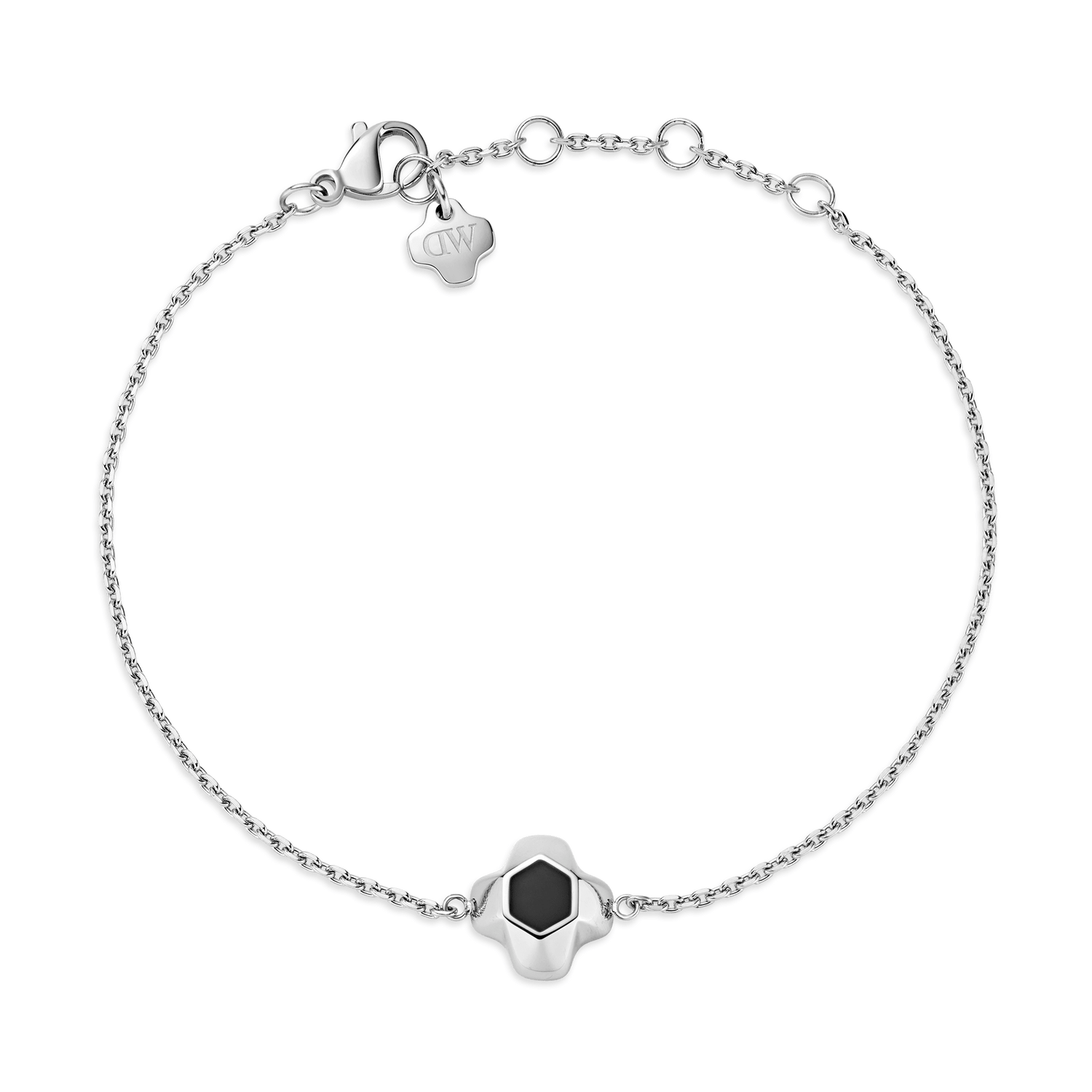 North Star Bracelet 1 Small Black Enamel Silver