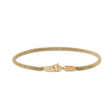 ダニエルウェリントン Tide Mesh Bracelet Evergold 2.8。細かく編み込まれたゴールドメッシュチェーンとロブスタークラスプのディテールが際立つ、白背景の商品画像です。