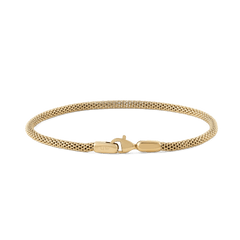 ダニエルウェリントン Tide Mesh Bracelet Evergold 2.8。細かく編み込まれたゴールドメッシュチェーンとロブスタークラスプのディテールが際立つ、白背景の商品画像です。
