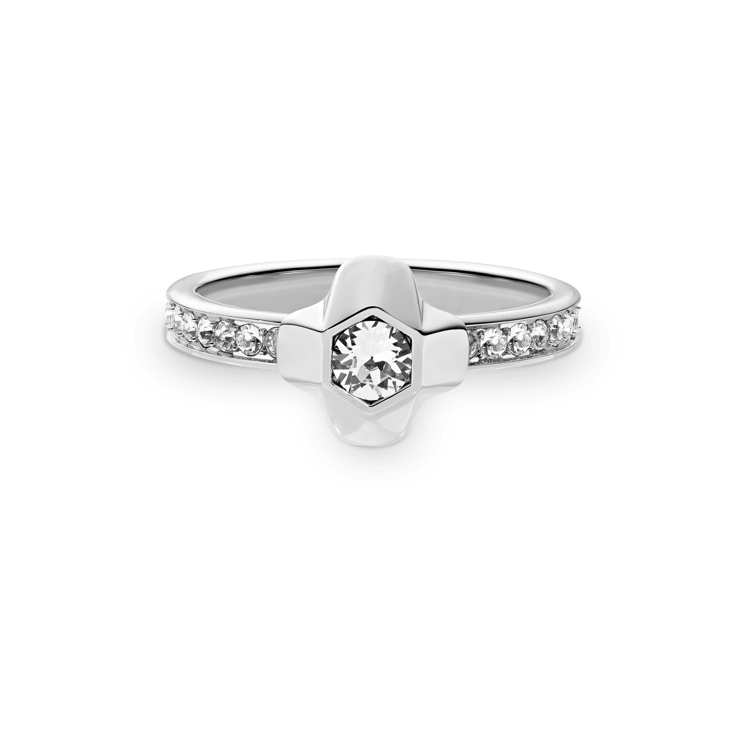 North Star Ring Small Lumine Sidestones Silver