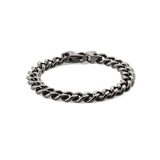 ダニエルウェリントン Ellipse Cuban Chain Bracelet Graphiteの商品画像。研磨されたグラファイトカラーカラーのキューバンチェーンとロブスタークラスプが、白い背景の上で落ち着いた光沢と深みのある陰影を際立たせています。