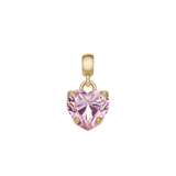 Daniel WellingtonのHeart Pink Crystal Charm Gは、ハート型にカットされたピンクのキュービックジルコニアをゴールドの爪留めであしらった、小ぶりで可愛らしいチャームです。