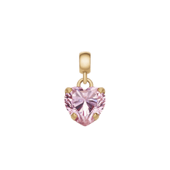 Daniel WellingtonのHeart Pink Crystal Charm Gは、ハート型にカットされたピンクのキュービックジルコニアをゴールドの爪留めであしらった、小ぶりで可愛らしいチャームです。