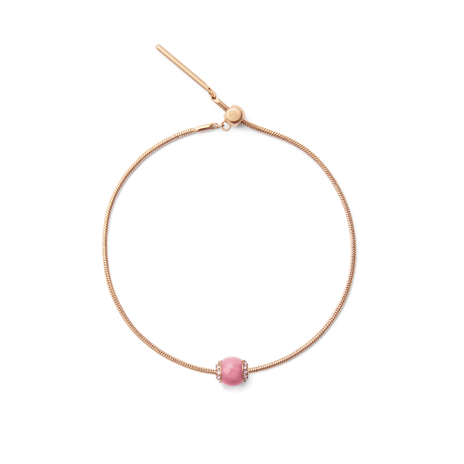 Rhodonite Crystal Orb Rose Gold Charm