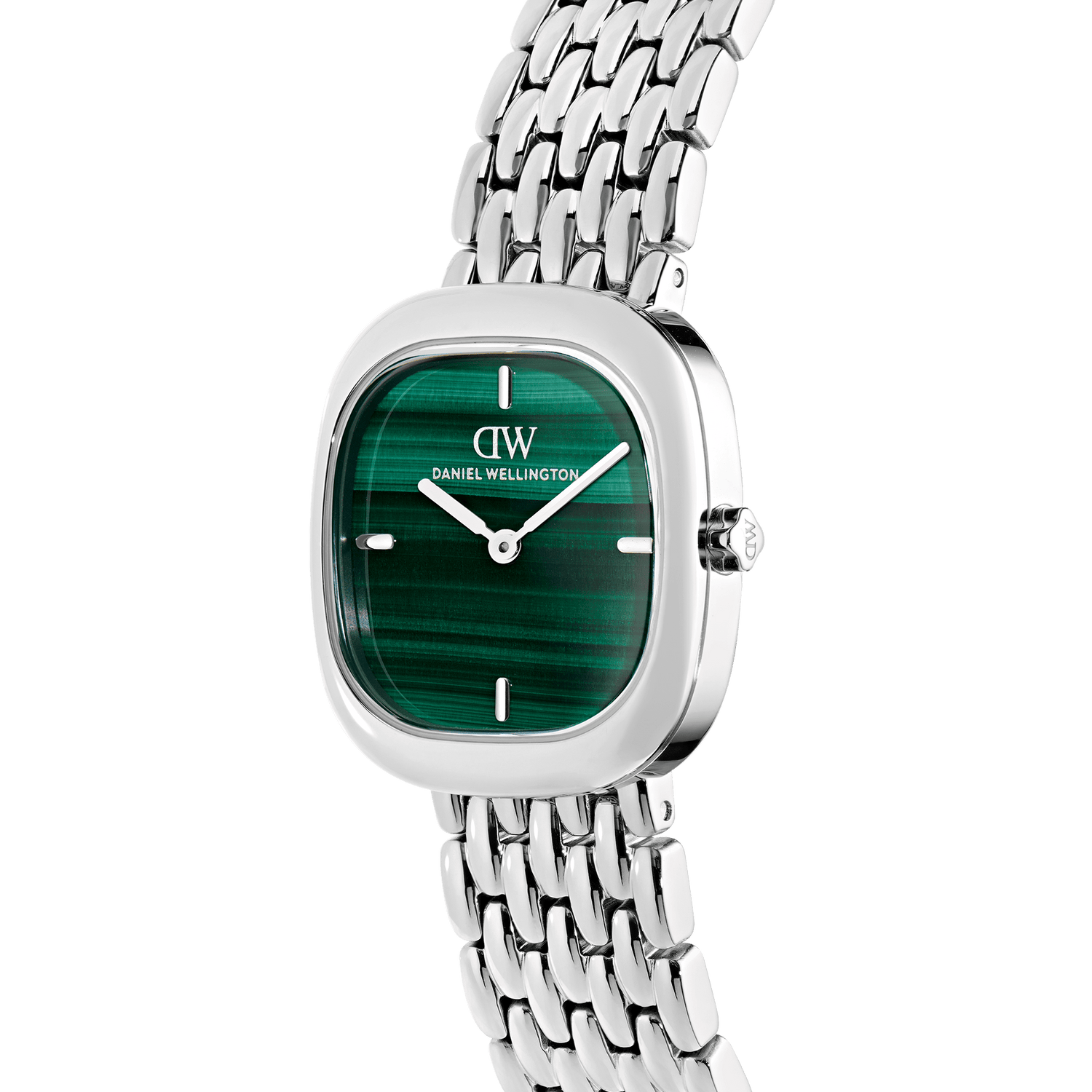 Corta Malachite Grain-Link Silver