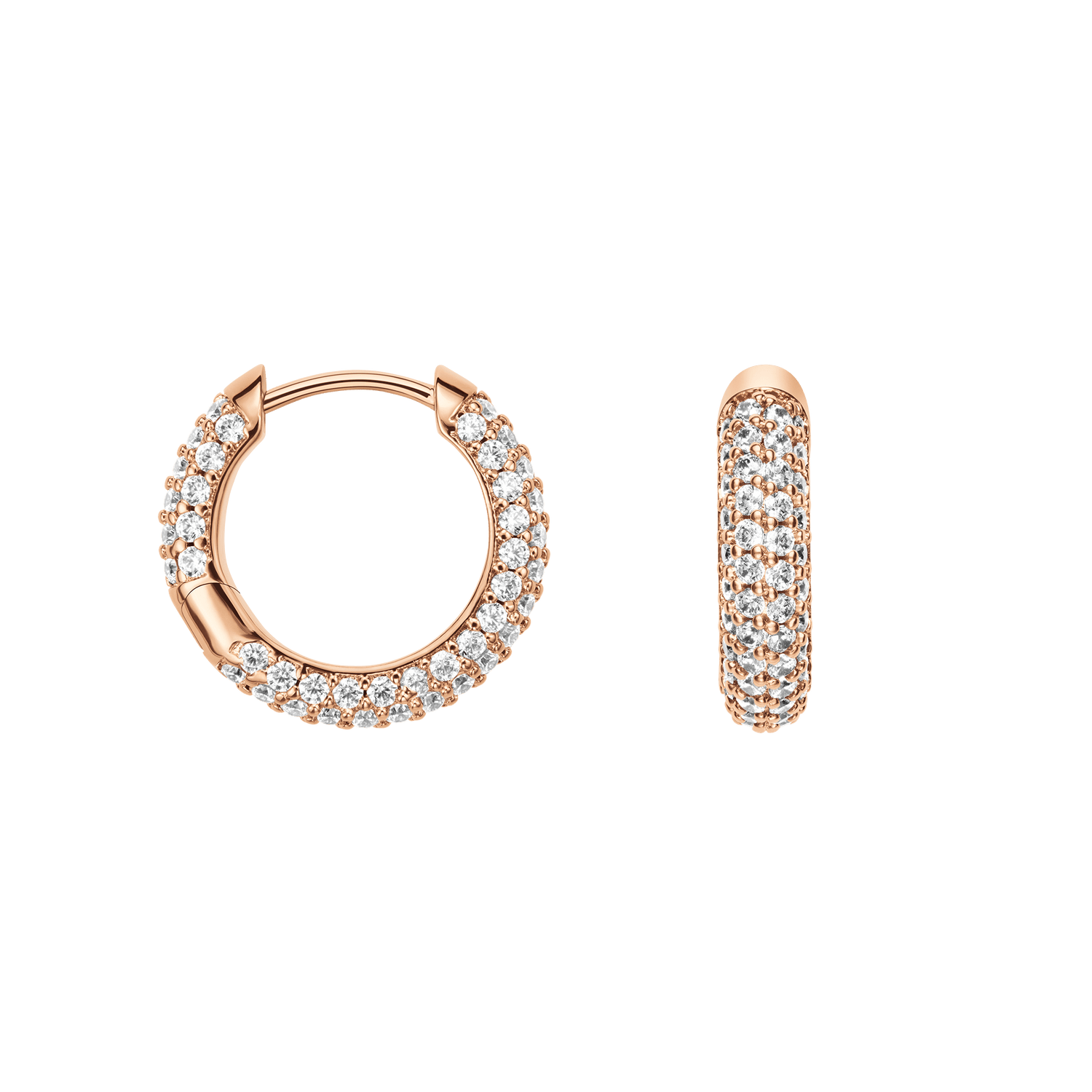 Pavé Crystal Earrings Rose Gold