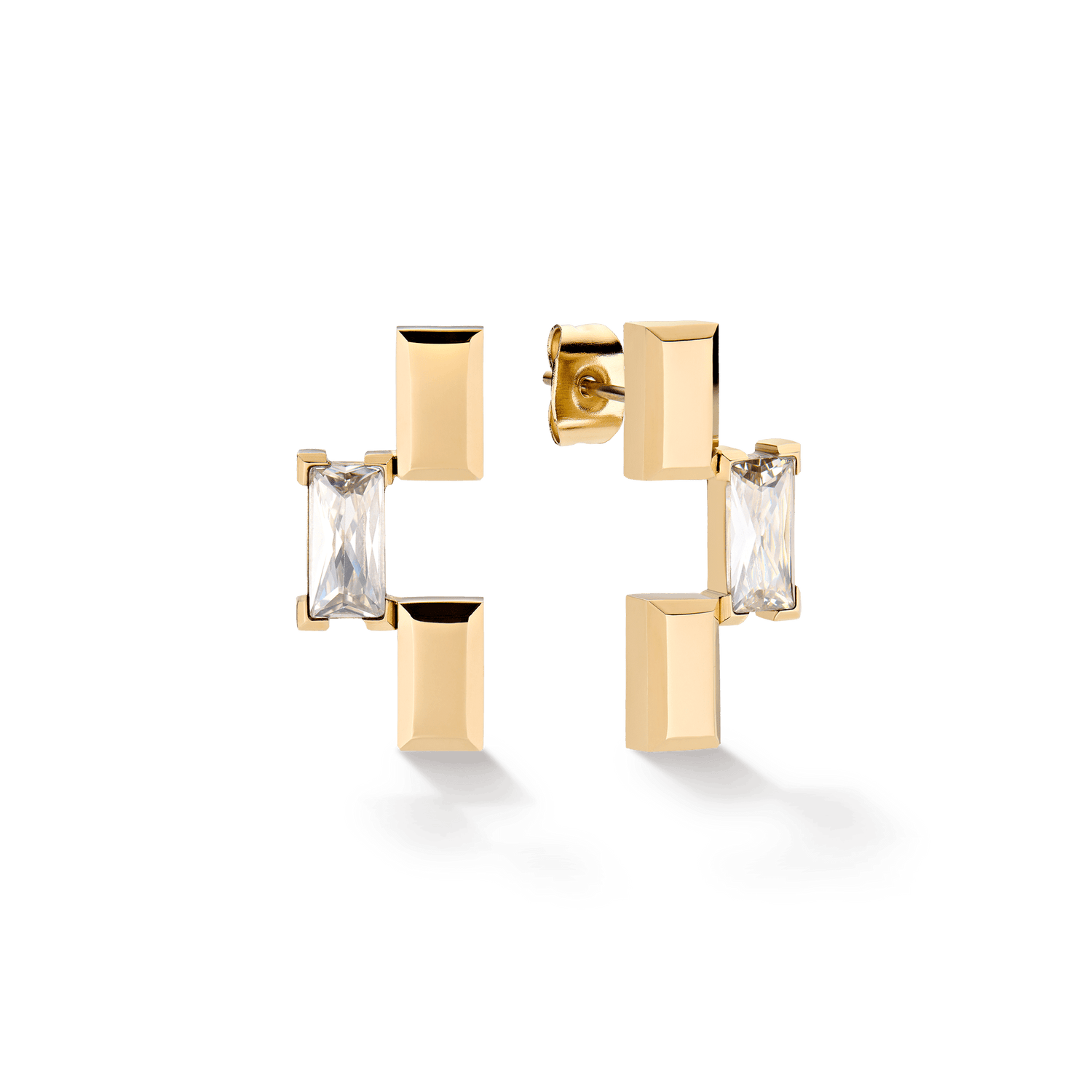 Bric Earrings Crystal Gold