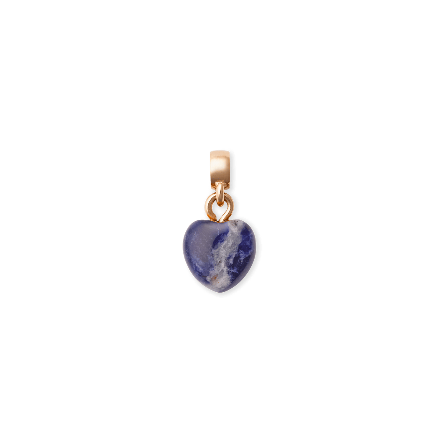 Blue Spot Heart Rose Gold Charm