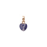 ダニエルウェリントンのBlue Spot Heart ローズゴールドチャーム。深い藍色に白い鉱脈が走るブルースポット天然石をハート型に仕上げ、ローズゴールドの金具で上品にまとめた小ぶりなチャームです。