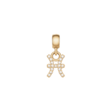 Daniel WellingtonのCrystal Zodiac Charm Goldは、うお座のモチーフをあしらったチャームです。キュービックジルコニアがセットされた魚座のシンボルと、ゴールドのベイル部分が白い背景に美しく映えます。