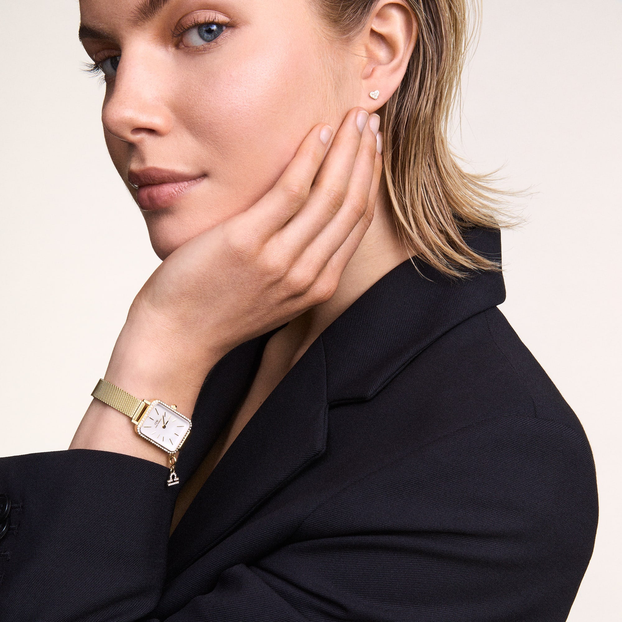 Crystal Heart Stud Gold | DW