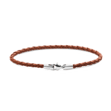 Daniel WellingtonのDaniel Braided Leather Bracelet St Mawes 2.8 Silverは、ライトブラウンの編み込みレザーにシルバーカラーのロブスタークラスプを組み合わせた、ミニマルなデザインのメンズブレスレットです。