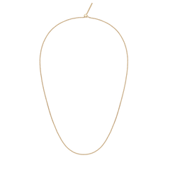 ダニエルウェリントンのCharms Chain Necklace ゴールドカラー全体像。細身のオーバルチェーンとスライド式のクラスプが特徴で、白背景に輪を描くように配置されています。