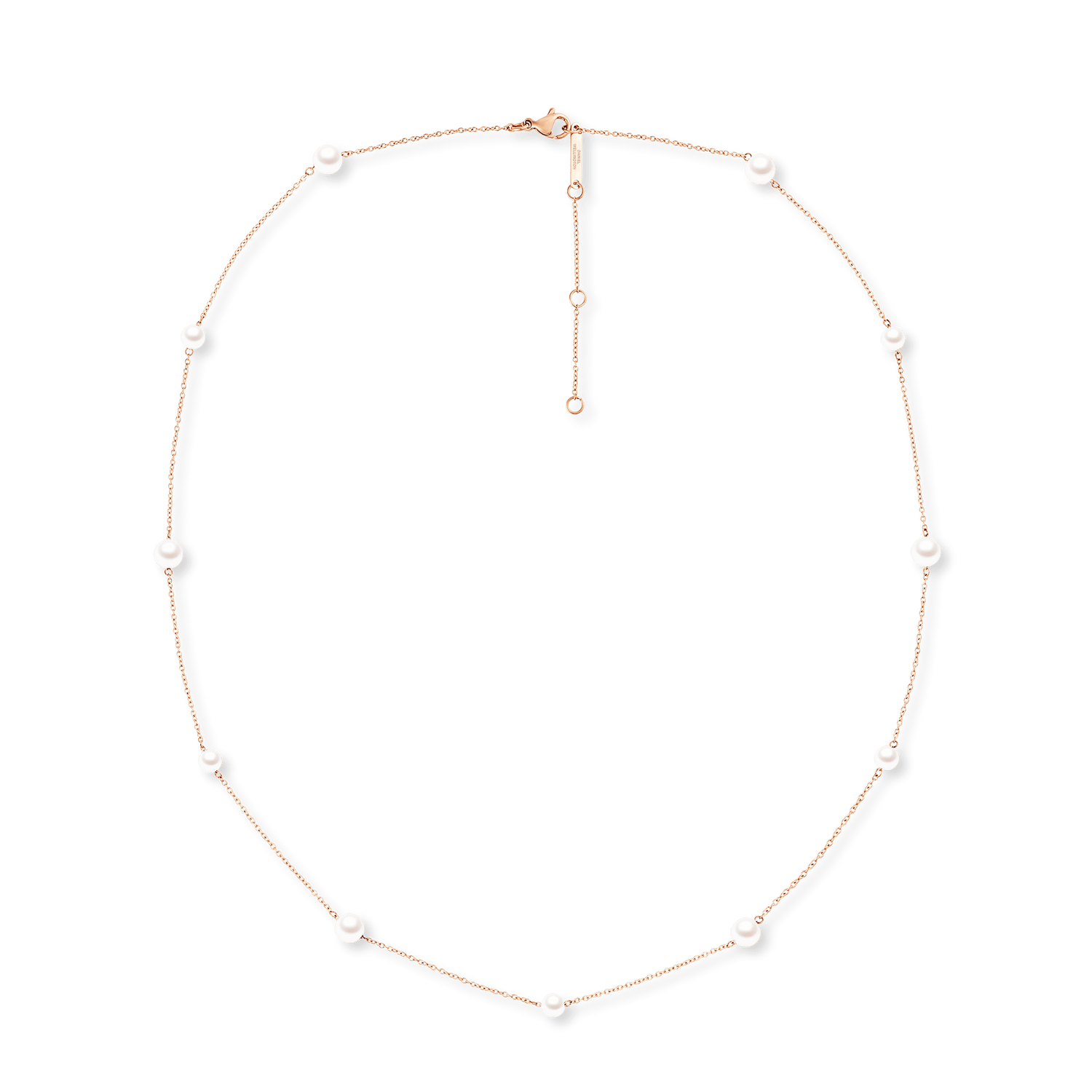 Pearl Step Necklace Rose Gold