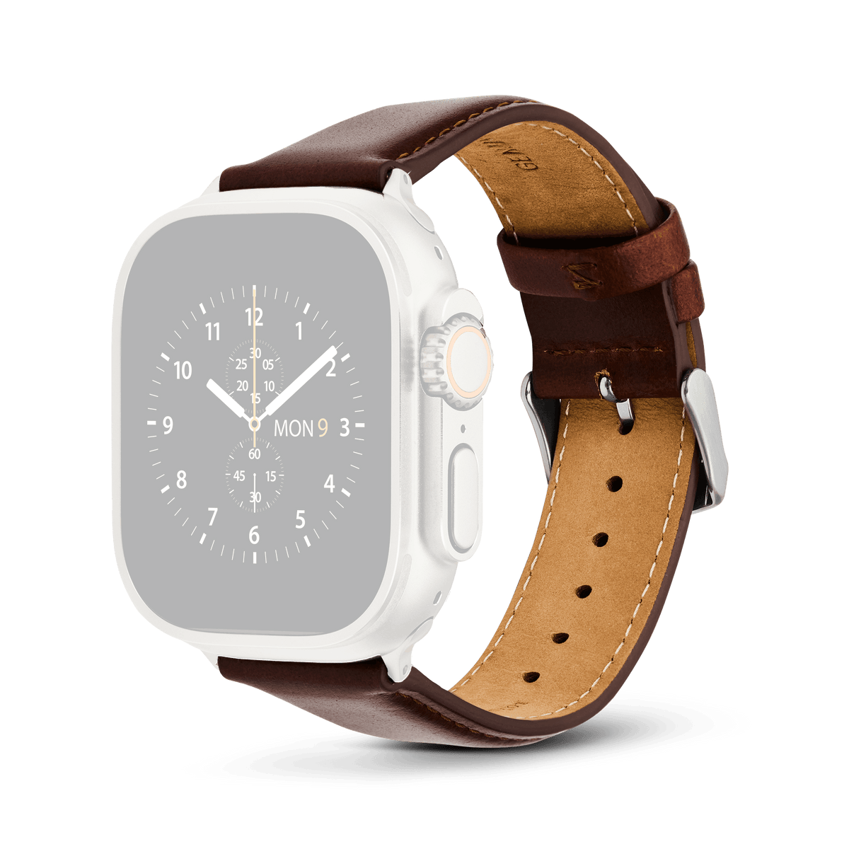Smartwatch Strap Leather St Mawes Silver
