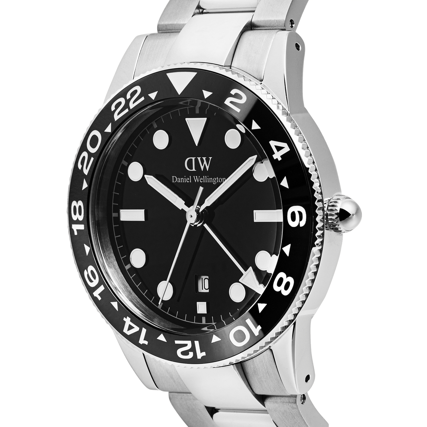 き*ん様 クロノタック　自動巻き時計 黒 ステンレススチール GMT Iconic GMT Link Black Ceramic Bezel Silver