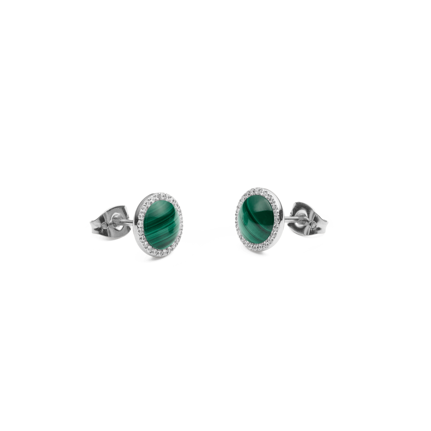 Audrey Earrings Malachite Silver