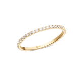 Daniel Wellington Mirelle Eternity Ring Gold 1.4 mmの商品画像です。ホワイトキュービックジルコニアが一周にあしらわれた極細のゴールドバンドで、内側にはブランドロゴが刻印されています。