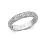 ダニエルウェリントン Pavé Ring Silverの商品画像。キュービックジルコニアがリング全体に敷き詰められたドーム型のシルバーリングで、内側にはブランドロゴの刻印が施されています。