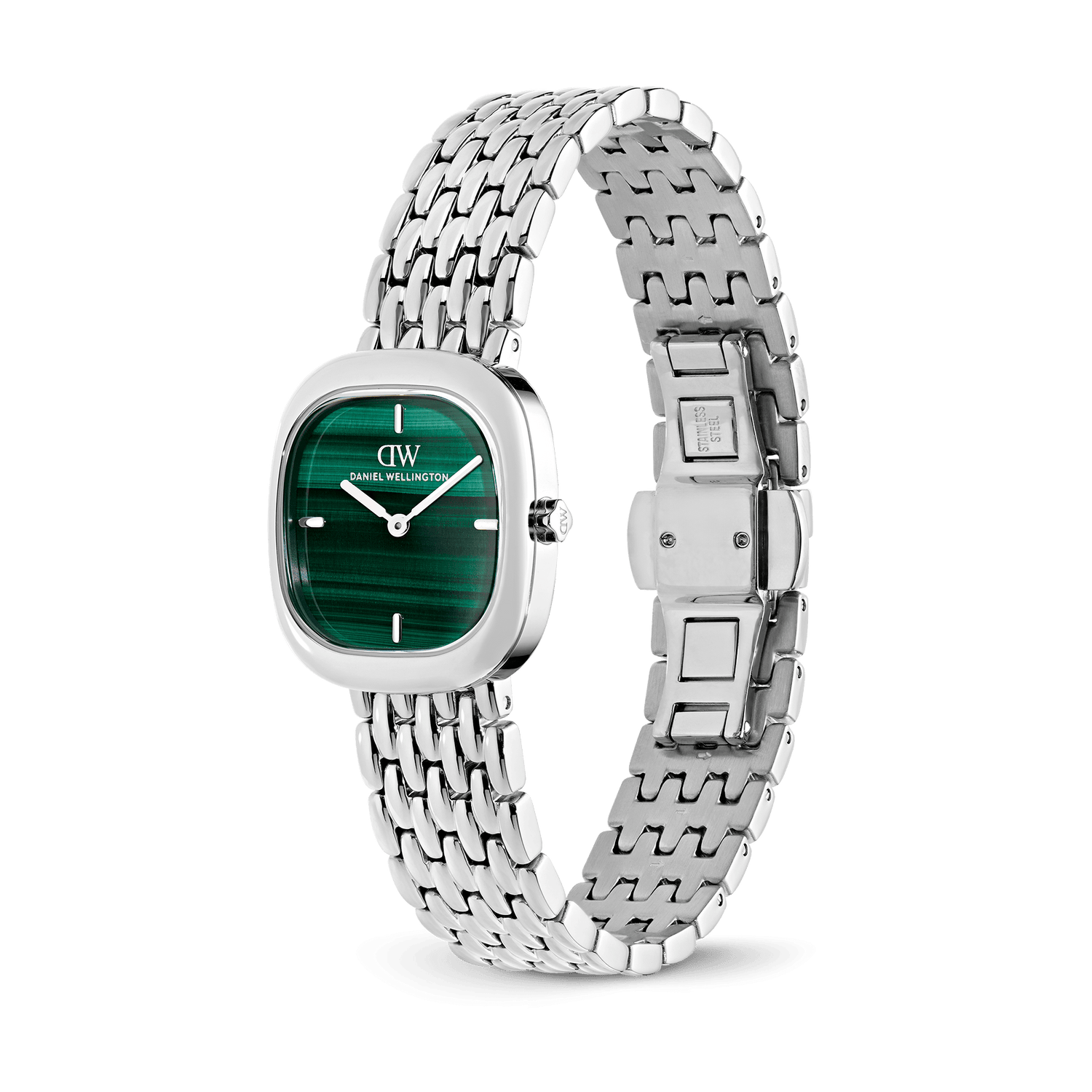 Corta Malachite Grain-Link Silver