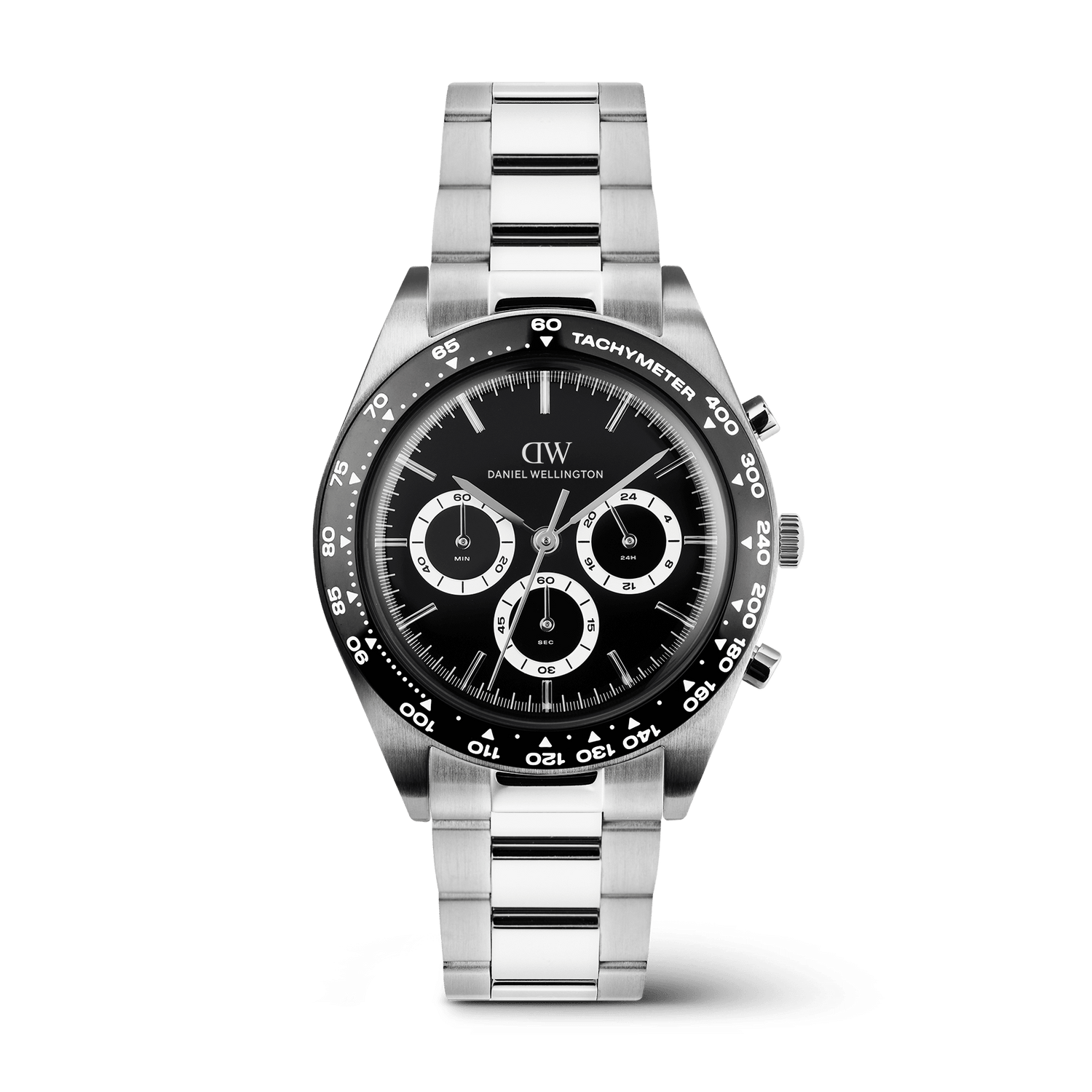 Iconic Tachymeter 3-Link Black Silver